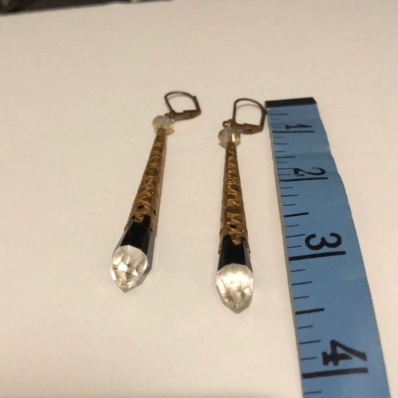 Earrings black and gold - Picture 2 of 2